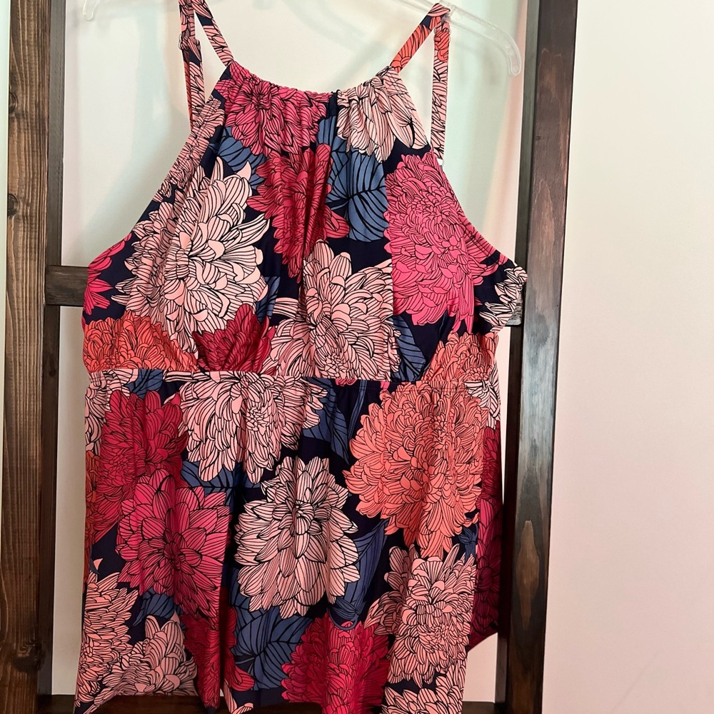 Kona Sol Floral Camisole - Pink and Red